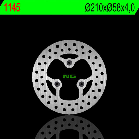 Brake disc (rotor) rear PEUGEOT CITYSTAR 125 14-21, SATELIS 125 '06-19, ELYSTAR 125 '02-'07 (210X58X4,0MM) (3X8,5MM)SATELIS 125 06-18, NG Brakes