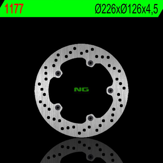Brake disc (rotor) rear PEUGEOT GEOPOLIS 125 06-07, SATELIS 250 06-13 (226X126X4,5mm) (5X6,5mm), NG Brakes