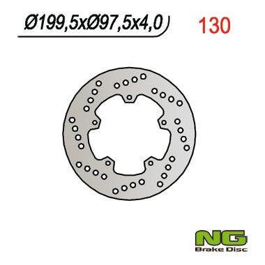 Brake disc (rotor) rear PIAGGIO 50 / 80 / 125 / 150, MALAGUTI 50 CENTRO '97-'00, DERBI ATLANTIS (200X97X4MM) (5X6,25MM), NG Brakes