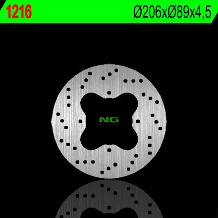 Brake disc (rotor) rear POLARIS 325/330/500 '02-'06 (206X89X4,5) (4X8,5MM), NG Brakes