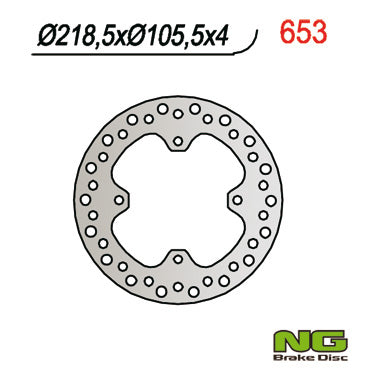 Brake disc (rotor) rear POLARIS 500/600/700/800 SPORTSMAN (219x105x4) (4x9,5mm), NG Brakes