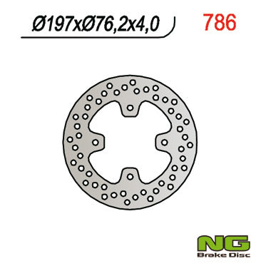 Brake disc (rotor) rear POLARIS PREDATOR 500 '00-'08, OUTLAW 450 / 525 / 550 '08-'10 (197X76,2X4MM) (4X8,25MM), NG Brakes