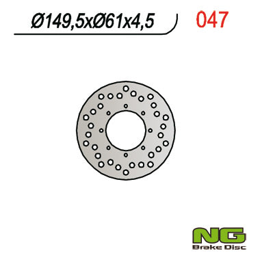 Brake disc (rotor) rear POLARIS SPORTSMAN 400/500 '01-03, (149x61x4,5MM) (8X5,5MM), NG Brakes
