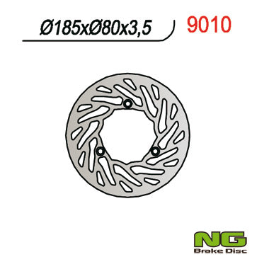 Brake disc (rotor) rear RIEJU 50/80/125 (185X80X3,5MM), NG Brakes