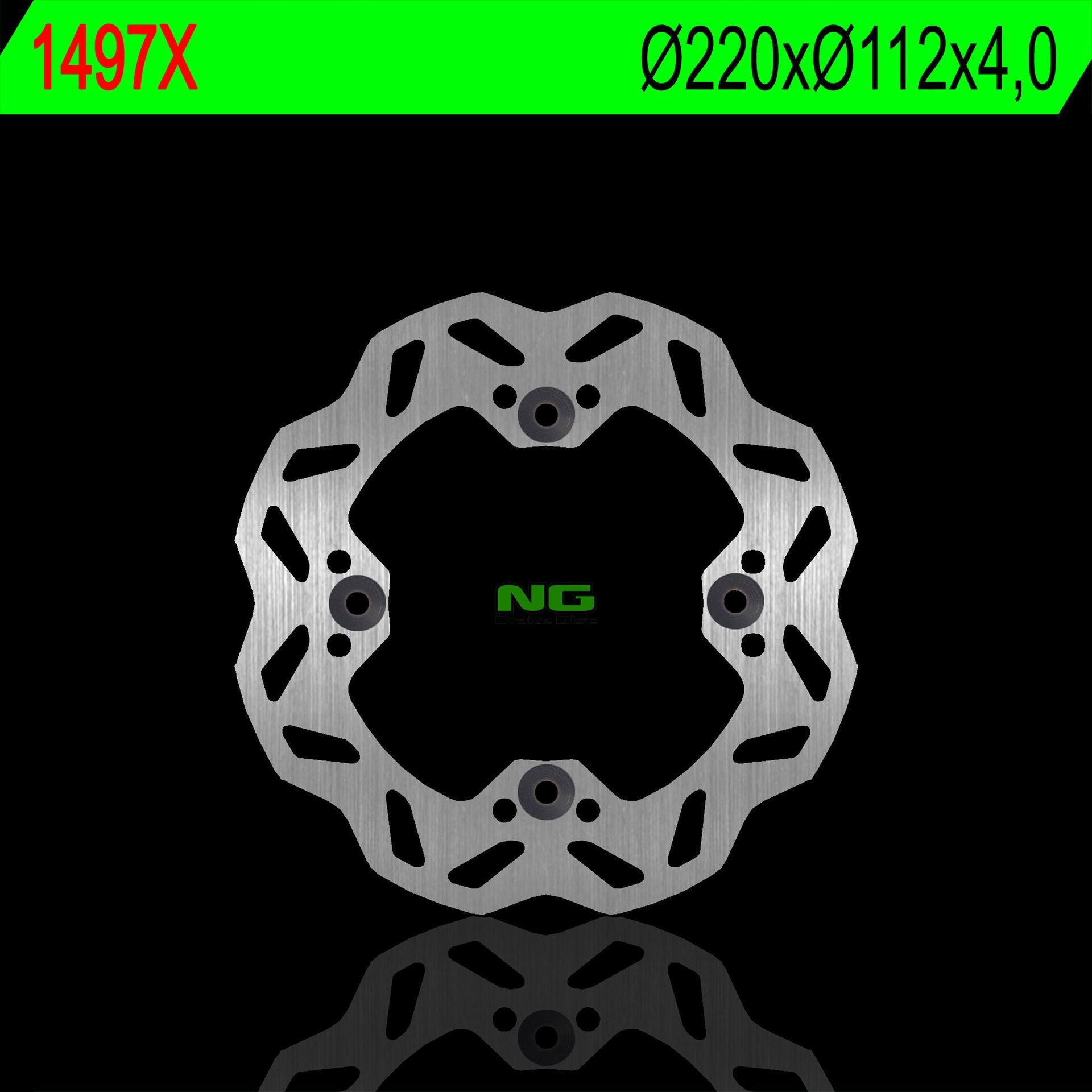 Brake disc (rotor) rear SHERCO 250/300/450 '14-'20 (220X112X4,0MM) (4X10,5MM) WAVE, NG Brakes