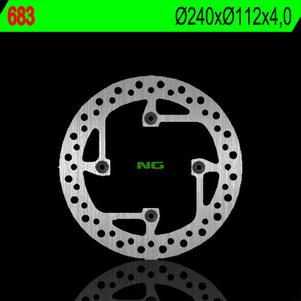 Brake disc (rotor) rear SHERCO 250/300/450/510 (240X112X4) (4X10,5MM), NG Brakes