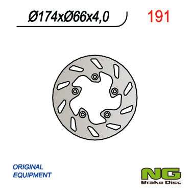 Brake disc (rotor) rear SKUTER GILERA, ITALJET (174x66x4), NG Brakes