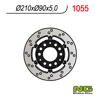 Brake disc (rotor) rear SUZUKI BURGMAN 400 '03-'04, AN 250 '03-'06 (Floating) (210X60,2X5), NG Brakes