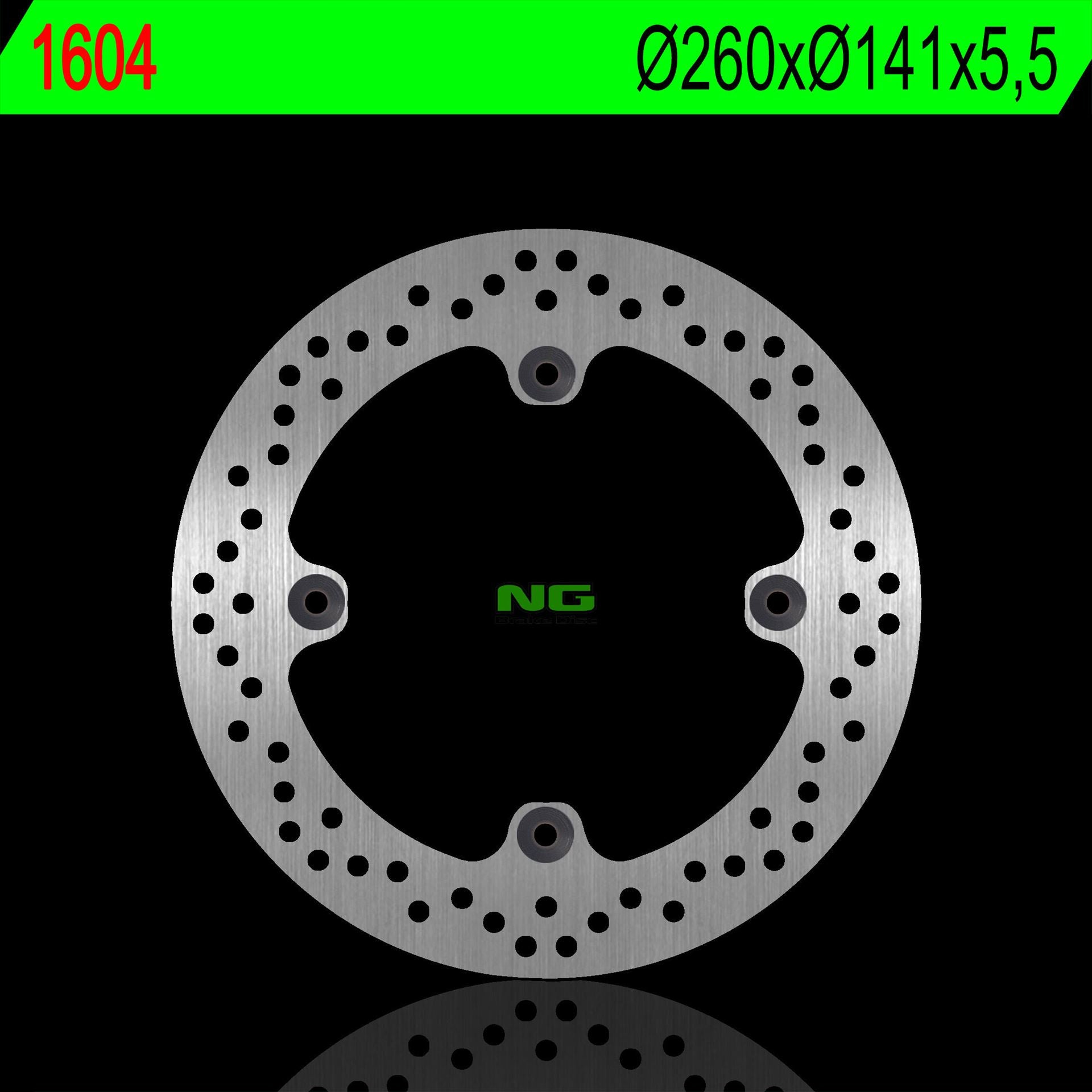 Brake disc (rotor) rear SUZUKI DL 1000 V-STROM '02-'21 (260X141X5,5MM) (4X10,5MM)- Replaces NG1604X, NG Brakes