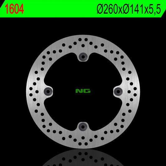 Brake disc (rotor) rear SUZUKI DL 1000 V-STROM '02-'21 (260X141X5,5MM) (4X10,5MM)- Replaces NG1604X, NG Brakes