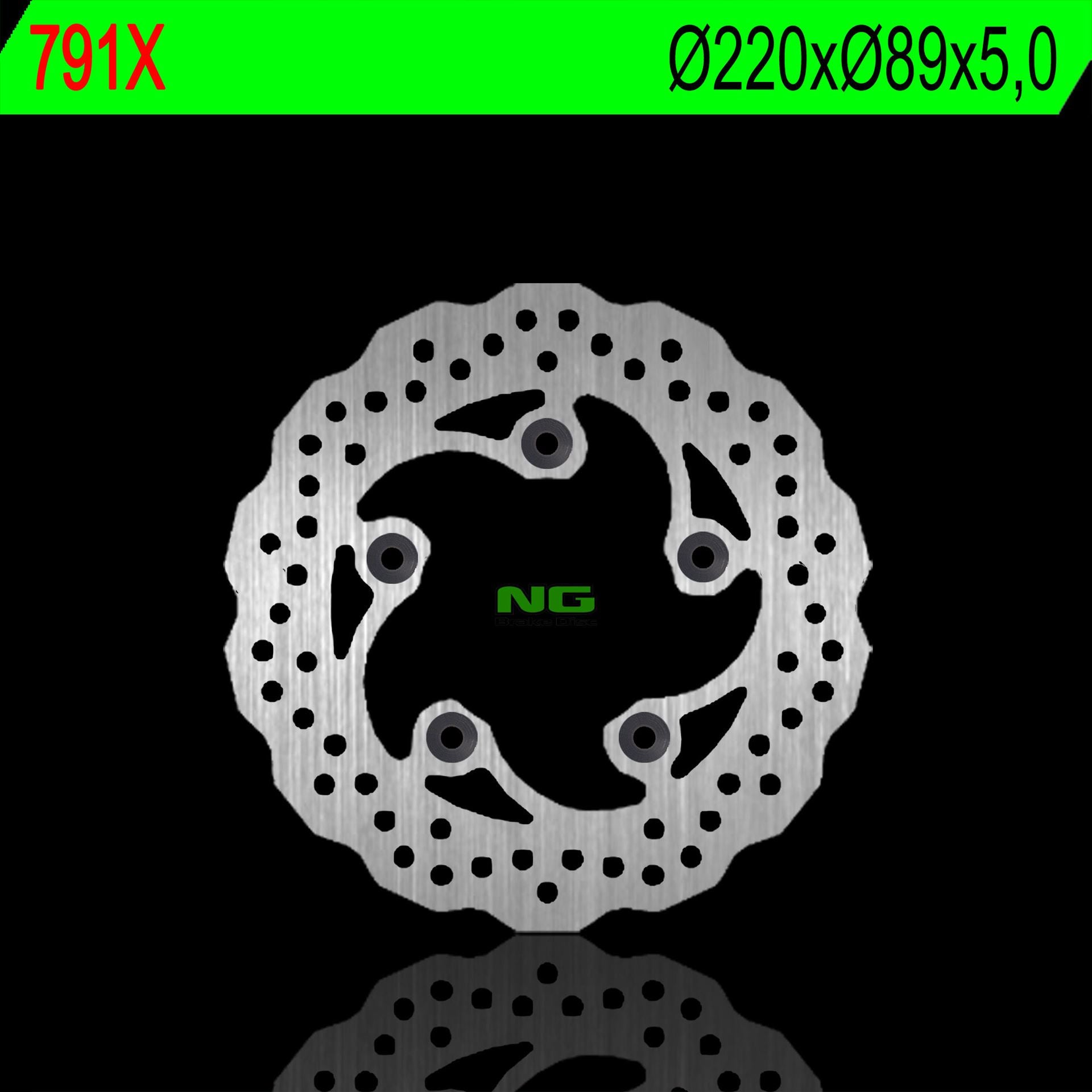 Brake disc (rotor) rear SUZUKI GSXR 600 97-18, GSXR 750 96-17, GSXR 1000 09-16, SV 650 03-15, SV 100 03-08, TL 1000R/S (5X10,5MM) (220X89X5) WAVE, NG Brakes