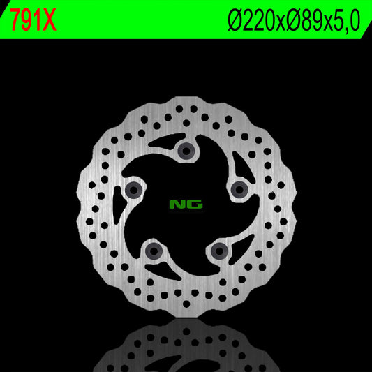 Brake disc (rotor) rear SUZUKI GSXR 600 97-18, GSXR 750 96-17, GSXR 1000 09-16, SV 650 03-15, SV 100 03-08, TL 1000R/S (5X10,5MM) (220X89X5) WAVE, NG Brakes