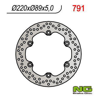 Brake disc (rotor) rear SUZUKI GSXR/ SV/ TL (220x89x5) (5X10,5MM), NG Brakes