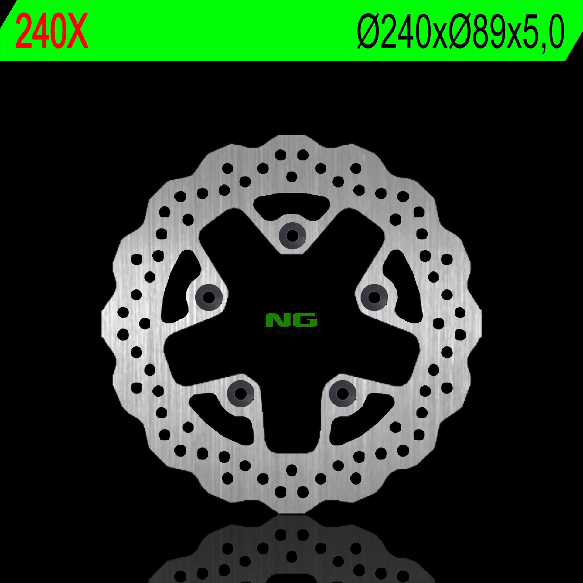 Brake disc (rotor) rear SUZUKI GSXR1300 99-07, GSXF, GSF 600/650/1200 , SV 65099-02, KYMCO 125/200/300 08-17 (240X89X5,0MM) (5X10,5MM) WAVE, NG Brakes