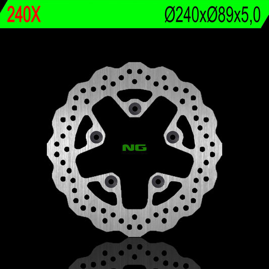 Brake disc (rotor) rear SUZUKI GSXR1300 99-07, GSXF, GSF 600/650/1200 , SV 65099-02, KYMCO 125/200/300 08-17 (240X89X5,0MM) (5X10,5MM) WAVE, NG Brakes