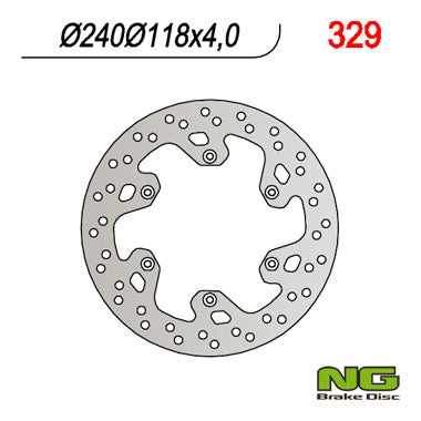 Brake disc (rotor) rear SUZUKI RM 125 '99-'10, RM 250 '99-'08, DRZ400SM '04-'10 (240X118X4), NG Brakes