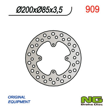 Brake disc (rotor) rear SUZUKI RM 85 '05-'20(6x6,5mm) (200X85X3,5), NG Brakes
