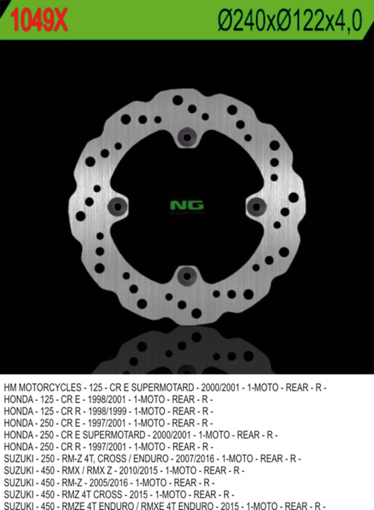 Brake disc (rotor) rear SUZUKI RMZ 450 '05-'20, HONDA CR 125 '98-'99, CR 250 '97-'01, RMZ 250 '07-'18 (240X122X4) WAVE, NG Brakes