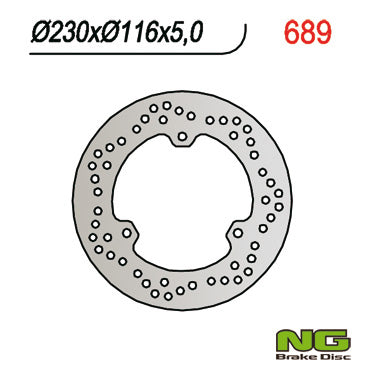 Brake disc (rotor) rear YAMAHA MAJESTY 250 00-08/ MBK / ITALJET (230x116x5) (3X8,5MM), NG Brakes