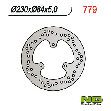Brake disc (rotor) rear YAMAHA MAJESTY 250 ABS/ DX 98-99 (230x84x5), NG Brakes
