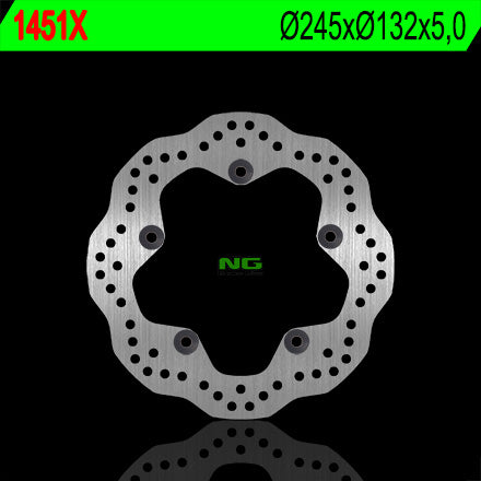 Brake disc (rotor) rear YAMAHA MT09 '13-'22, MT07 '18-'22, TENERE 700 '19-'23, XSR900 '15-'20 (245X132X5) (5X10,5MM), NG Brakes