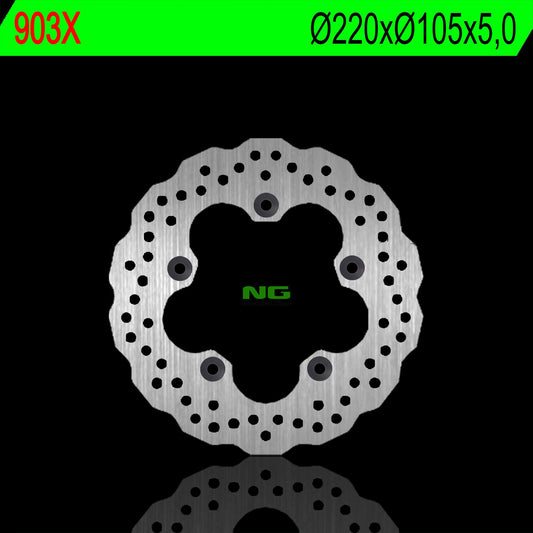 Brake disc (rotor) rear YAMAHA R6 03-16, R1 04-11, MT 10 16-18 (220X105X5,0MM) (5X10,5MM) WAVE, NG Brakes
