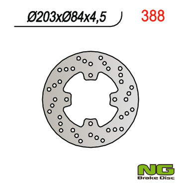 Brake disc (rotor) rear YAMAHA TZR 50/MBK 50 (203x84x4,5), NG Brakes