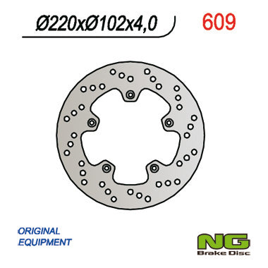 Brake disc (rotor) rear YAMAHA TZR 50R 03-15 (220X102X4) 5 Holes dia.6,5, NG Brakes