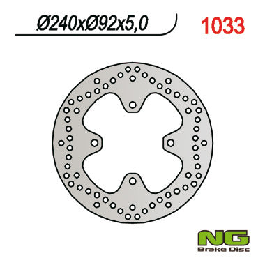 Brake disc (rotor) rear YAMAHA X-MAX 125/250 '05-'09 (240X92X5) (4X10,5MM), NG Brakes