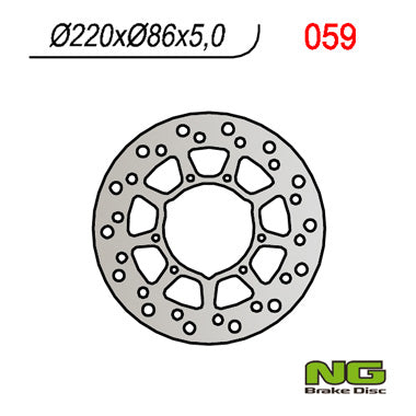 Brake disc (rotor) rear YAMAHA XT 600 E '95-'03, XTZ 660 '91-'94 (220X86X4,5), NG Brakes