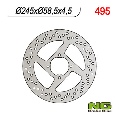 Brake disc (rotor) rear YAMAHA YFM 350 WARRIOR '00-'03 (245x58,5x4,5), NG Brakes