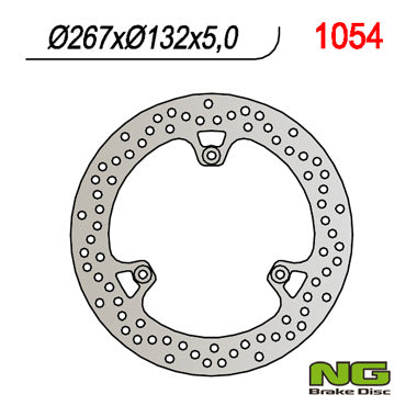 Brake disc (rotor) rear YAMAHA YP 400 MAJESTY '04-'13, XMAX 400 '13-16, GRAND MAJESTY 250 '04-'05 (267X132X5) (3X8,5MM), NG Brakes