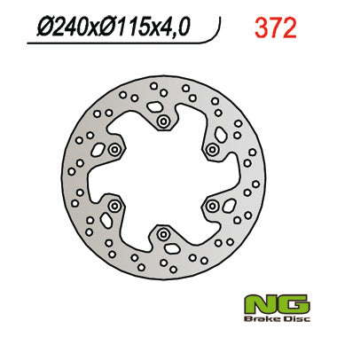 Brake disc (rotor) rear YAMAHA YZ 125/250 '98-'01, YZF 250/426 '01 (240x115x4), NG Brakes