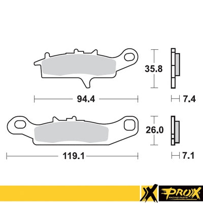 BRAKE PADS KH342 KAWASAKI KFX 450R 08-14, KVF 650 BRUTE FORCE '05-13 FRONT LEFT, ProX