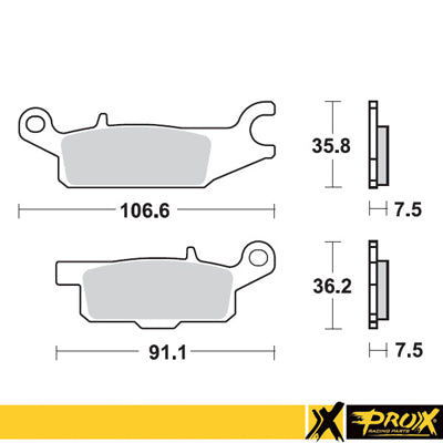 BRAKE PADS KH443 YAMAHA YFM 550 GRIZZLY '11-14, YFM 700 GRIZZLY '07-18 FRONT LEFT, ProX