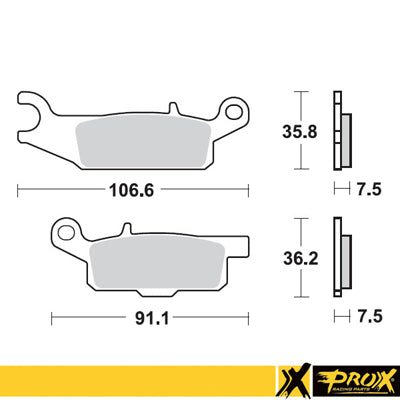 BRAKE PADS KH444 YAMAHA YFM 550 GRIZZLY '11-14, YFM 700 GRIZZLY '07-18 FRONT RIGHT, ProX