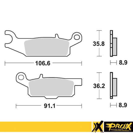 BRAKE PADS KH446 YAMAHA YFM 550 GRIZZLY '11-14, YFM 700 GRIZZLY '07-18 REAR RIGHT, ProX
