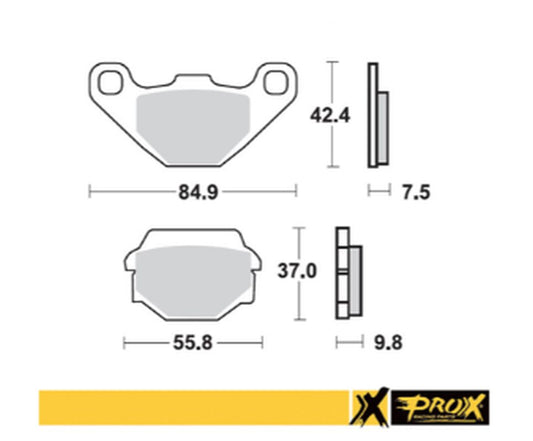 BRAKE PADS KH67/2/3 SINTER KAWASAKI KDX 200 '89-'92, KL 650 '87-'89, KLR 650 '95-'07, KMX 125 '86-'03, KX 125 '87-'88, SUZUKI LT-A/F 500 VINSON '02-'07, ProX