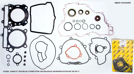 GASKET SET WITH ENGINE SEAL KIT KTM SXF 250 '05-'12, EXCF 250 07-13, ProX