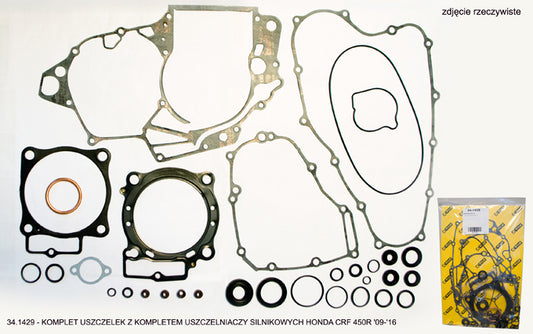 GASKET SET WITH ENGINE SEAL KIT HONDA CRF 450R '09-'16, ProX