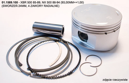 PISTON HONDA XBR 500 85-89, NX 500 88-94 (93.00MM=+1.00) (PIN 24MM, 4 RADIAL VALVES), ProX