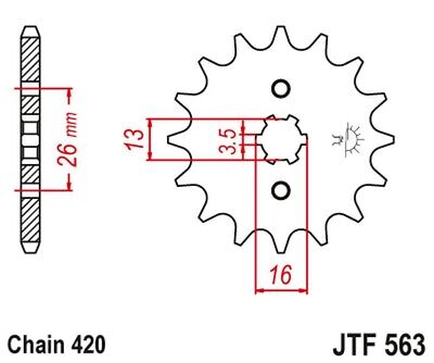 Front Sprocket 415 15 SUZUKI TS 50, YAMAHA DT 50MX (41515JT) (Chain. 420), JT Sprockets